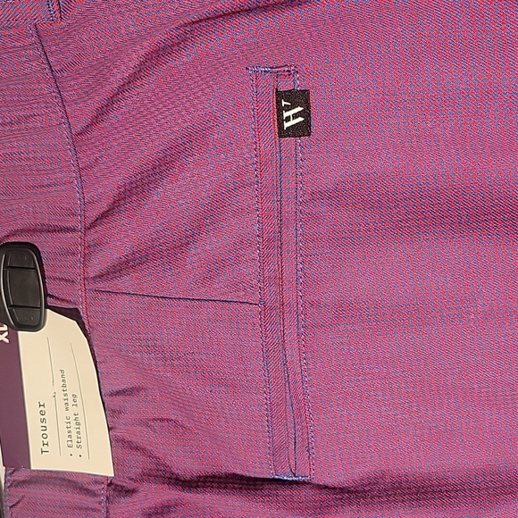 Houston White Pink & Blue Pattern Straight Leg, Elastic Waist Trouser S: XL, NWT - Picture 9 of 10